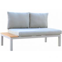 Gartensofa 2 Sitzplätze Chillvert Bérgamo Aluminium 138,2x76,6x73 cm Grau mit Integriertem Tisch und Kissen