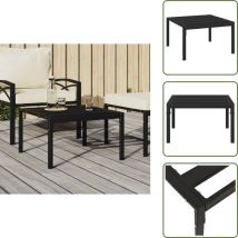 Vidaxl - Garten-Couchtisch Schwarz 60x60x35 cm Stahl - Gartentisch - Terrassentisch - Gartenmöbel - Outdoor Möbel - Stahlt Tisch