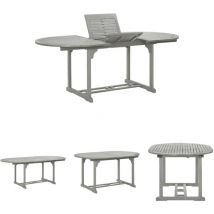 The Living Store Gartentisch Grau 200x100x75 cm Massivholz Akazie - Gartentisch - Esstisch - Akazienholz - Outdoor Möbel - Wetterfest