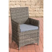Polyrattan Gartenstuhl Fontana 5mm grau-meliert eisengrau