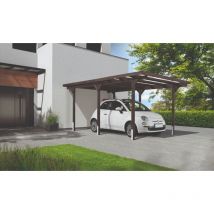 Alpholz Einzelcarport Sizilien aus Holz in Schwarz Schwarz