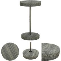 Longziming - The Living Store Gartentisch Grau 60,5x106 cm Poly Rattan - Gartentisch - Esszimmertisch - Outdoortisch - Polyrattan Tisch - Stahlgestell