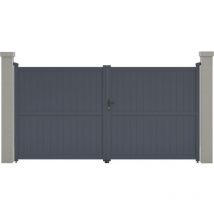 Gartentor aus Aluminium Maurice - 349.5 x 180.9 cm - Grau