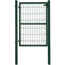 Gartentor Tor für Gartenzaun Zaun 140 cm hoch Gartentür aus Metall für Stabmattenzaun Abschließbar inkl. Pfosten Grün V2Aox