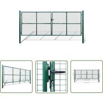 The Living Store Gartentor 415x200 cm / 400x150 cm - Gartentor - Zaun - Doppeltore - Metalltor - Stahltür