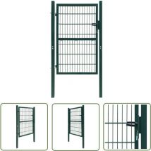 Jn.songs - The Living Store 2D Zauntor (Einzeltor) Grün 106x170 cm - Gartentor - Zaun - Metalltor - Einfahrtstor - Stahltür