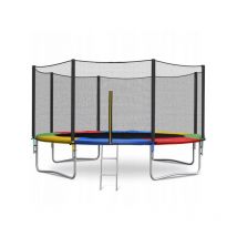 JustFun Gartentrampolin 13FT/404CM mit Sicherheitsnetz – Mehrfarbig – Witterungsbeständig – CE-zertifiziert – Hohe Belastbarkeit