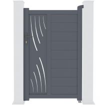 Gartentür aus Aluminium 1m veleta 100 x 160 cm Grau