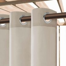Gartenvorhang 140x250 Gaia beige taupe fertig mit Ösen I24