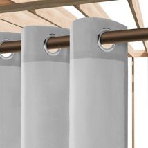 Gartenvorhang 140x250 Gaia grau gebrauchsfertig mit Ösen I24