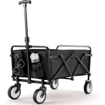 Liferun - Gartenwagen Kinderwagen Faltbar Transportwagen Strandwagen max.60KG Verstellbarer Griff (Schwarz)
