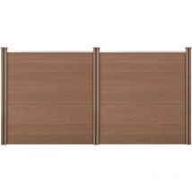 Gartenzaun Getafe wpc mit Pfosten 183x357 cm Braun Neu.holz
