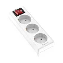 Reiher 420026 Power-base Sciolta, 6 Prese Schuko, Con Interruttore, Colore, Bianco, Medio (senza Cavo) - Garza
