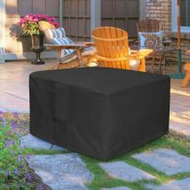 Gas Fire Pit Cover, Waterproof Garden Table Cover Outdoor Garden Furniture Cover 600D Oxford Cloth Black (82x82x61cm)