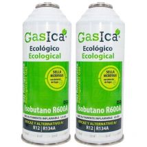 Pack ahorro (2x226Gr) Botellas Gas Refrigerante Gasica D2 sustituto de R12, R134A