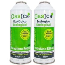Gasica - Pack Ahorro (2x226gr) Botellas Gas Refrigerante D2 Sustituto De R12, R134a