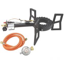 Gasbrenner Hockergaskocher mit Gasschlauch Piezo Zündung 6,5kW