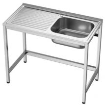 Gasfrit- Spüle Unter Der Theke 1 Seno Y 1 Abtropffläche Industriell Edelstahl 1000 X 500 X 850 Mm