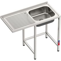Gasfrit- Spüle Unter Der Theke 1 Seno Y 1 Abtropffläche Industriell Edelstahl Aussparung Gläserspüler 1000 X 500 X 850 Mm