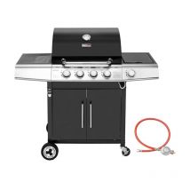Royal Gourmet - Gasgrill 4+1 Brenner Grillwagen mit automatischer Zündung,integriertem Thermometer und Unterschrank Edelstahl Brenner mit 14,5 kW