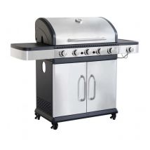 Gasgrill mit fünf Brennern 138 x 56 x 112 cm aus grau und schwarz lackiertem Stahl - Siderno