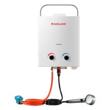 Gasland Chef - gasland AS132 Scaldabagno a gas, 5 L/min senza serbatoio di gas propano 30/37 mbar, boiler istantaneo a gpl con maniglia per camper,