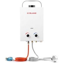 GASLAND BS158-DE 6L 50mbar Tankless Chauffe-eau instantané à gaz, Chauffe-eau à gaz portable avec poignée pliante, Chauffe-eau instantané GPL pour