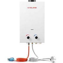 Gasland Chef - gasland BS264-DE 10L 50mbar Scaldabagno istantaneo a gas, scaldabagno a gas portatile con maniglia pieghevole, scaldabagno istantaneo