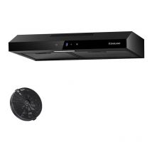 Gasland Chef - gasland Campana extractora de 60 cm con Evacuación y Reciclaje, Campana silenciosa, 3 niveles, 1 filtro de carbón - SR60BS - 202 m³/h