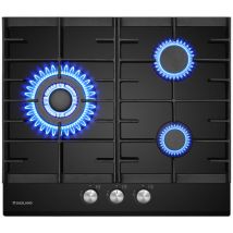 Gasland Chef - gasland Plaque de Cuisson à Gaz Naturel/Butane/Propane encastrée, Verre trempé - GH603BF - 3 Foyers - 6200W