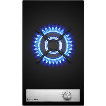 Gasland Placa de gas natural/butano/propano empotrada, superficie de vidrio templado y rejillas de hierro fundido esmaltado - GH12BF - 1 hogares