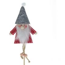 Gasper - Pflanzenstecker Wichtel Rot & Grau 35 cm - Filz & Holz