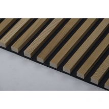 Panneau acoustique finition chêne en bois fond noir, 120x60 cm - Gaspo