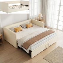 Gästebett 90x200/180x200 Ausziehbar, 3-in-1 Schlafsofa, Doppelbett, Bett Erwachsene, Polsterbett Mit Lattenrost, Platzsparend, Samt, Modern(90x200/