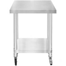 Gastro Edelstahl Arbeitstisch Vorbereitungstisch Küchentisch Mobil 60cm x 45cm