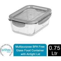 GastroMax Multipurpose BPA Free Glass Food Container with Airtight Lid, 0.75 L