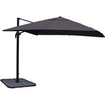 Gastronomie-ampelschirm Hhg-323, 3x4m (ø5m) Polyester Alu/stahl 26kg Anthrazit Mit Ständer, Drehbar