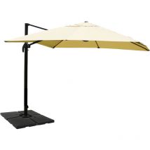 Hegele - Gastronomie-Ampelschirm HHG-329, Sonnenschirm, 3x4m (Ø5m) Polyester/Alu 26kg creme mit Ständer, drehbar