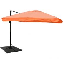 Hegele - Gastronomie-Ampelschirm HHG-329, Sonnenschirm, 3x4m (Ø5m) Polyester/Alu 26kg Flap, terracotta mit Ständer, drehbar