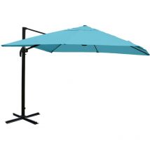 Gastronomie-Ampelschirm HHG-329, Sonnenschirm, 3x4m (Ø5m) Polyester/Alu 26kg türkis ohne Ständer