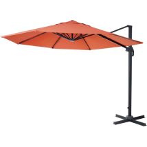 Gastronomie-ampelschirm Hhg-535, Sonnenschirm, Rund Ø 3m Polyester Alu/stahl 23kg Terracotta Ohne Ständer, Drehbar