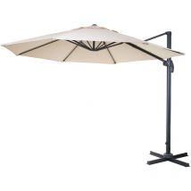 Hegele - Gastronomie-Ampelschirm HHG-547, Sonnenschirm, rund ø 3,5m Polyester Alu/Stahl 26kg creme ohne Ständer