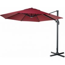 Hegele - Gastronomie-Ampelschirm HHG-547, Sonnenschirm, rund ø 3,5m Polyester Alu/Stahl 26kg bordeaux ohne Ständer