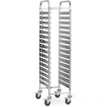 Royal Catering - Gastronorm Racking Trolley Stainless Steel Catering Tray 16 Gn Slots Bakery 1/1