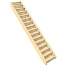 Gavia Escalier Droit Confort En Bois Brut- Sapin 288 Cm Avec Contremarches
