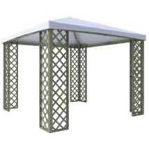 Gazebo 300x300 cm en bois de conifère imprégné en autoclave revêtement pvc balcon terrasse jardin.
