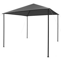 Gazebo 3x3 m Antracite in Tessuto e Acciaio 180 g/m²