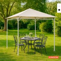 Elios Parasols - Tonnelle de jardin Antivent en acier 3X3 mètres Style uv - Blanc