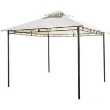 Gazebo 3x3 da giardino quadrato per esterno in ferro telo 180gr Ecrù - gaz 365