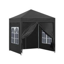Clipop - Gazebo 3x3m Pop Up Party Tent with Side Panels Waterproof Marquee Black